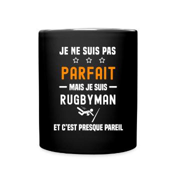 rugby pas parfait mais rugbyman - Mug uni - noir - Devant
