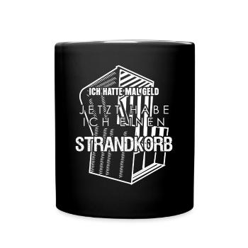 Strandkorb Urlaub Strandkörbe - Tasse einfarbig - Schwarz - Vorne