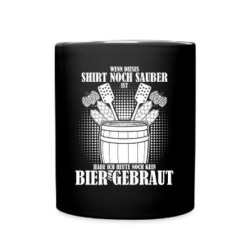 Bierbrauer Hopfen Malz Bier Brauerei - Tasse einfarbig - Schwarz - Vorne