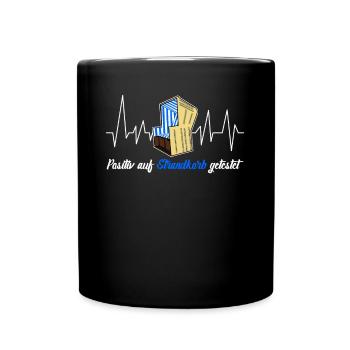 Strandkorb Ostsee Nordsee Urlaub - Tasse einfarbig - Schwarz - Vorne