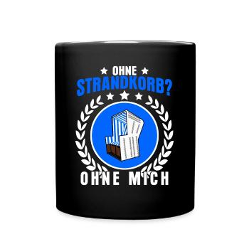 Strandkorb Ostsee Nordsee Strandkörbe - Tasse einfarbig - Schwarz - Vorne