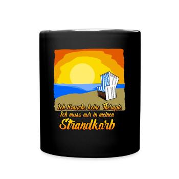Strandkorb Ostsee Nordsee Strandkörbe - Tasse einfarbig - Schwarz - Vorne