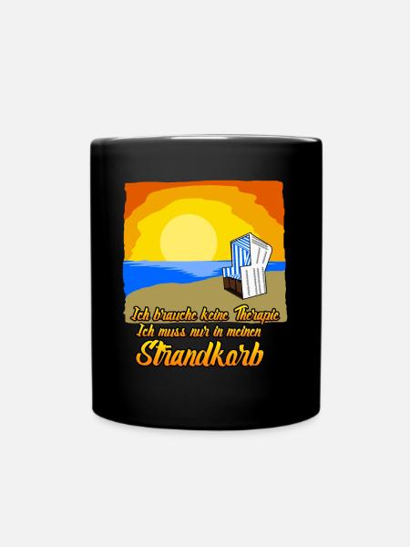 Strandkorb Ostsee Nordsee Strandkörbe - Tasse einfarbig - Schwarz