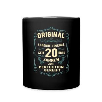 Original seit über 20 Jahren Geburtstag Geburt - Tasse einfarbig - Schwarz - Vorne