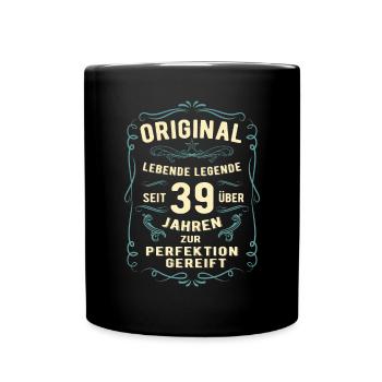 Original seit über 39 Jahren Geburtstag Geburt - Tasse einfarbig - Schwarz - Vorne