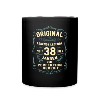 Original seit über 38 Jahren Geburtstag Geburt - Tasse einfarbig - Schwarz - Vorne