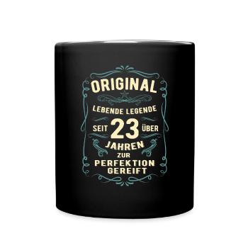 Original seit über 23 Jahren Geburtstag Geburt - Tasse einfarbig - Schwarz - Vorne