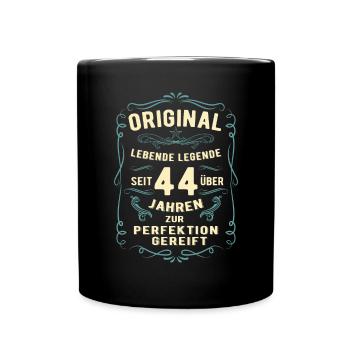 Original seit über 44 Jahren Geburtstag Geburt - Tasse einfarbig - Schwarz - Vorne