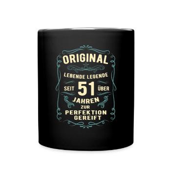 Original seit über 51 Jahren Geburtstag Geburt - Tasse einfarbig - Schwarz - Vorne