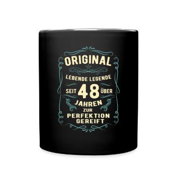 Original seit über 48 Jahren Geburtstag Geburt - Tasse einfarbig - Schwarz - Vorne