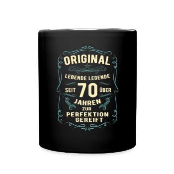 Original seit über 70 Jahren Geburtstag Geburt - Tasse einfarbig - Schwarz - Vorne
