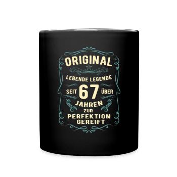 Original seit über 67 Jahren Geburtstag Geburt - Tasse einfarbig - Schwarz - Vorne