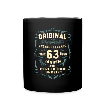Original seit über 63 Jahren Geburtstag Geburt - Tasse einfarbig - Schwarz - Vorne