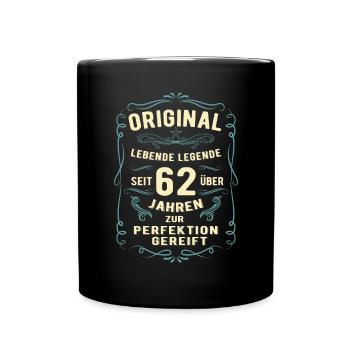 Original seit über 62 Jahren Geburtstag Geburt - Tasse einfarbig - Schwarz - Vorne