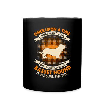 Es War Einmal - Basset Hound - Tasse einfarbig - Schwarz - Vorne