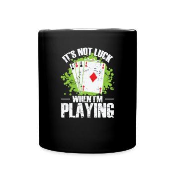 It's not Luck when I'm playing Skat Poker - Tasse einfarbig - Schwarz - Vorne