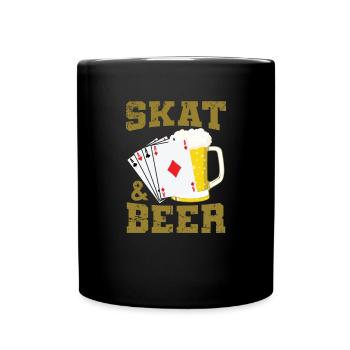 Skat and Beer Kartenspiel Reizen Spielkarten - Tasse einfarbig - Schwarz - Vorne