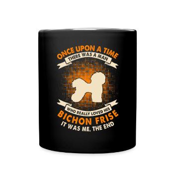 Einmal - Bichon Frise - Tasse einfarbig - Schwarz - Vorne