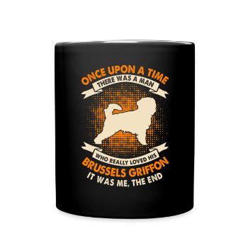 Es War Einmal - Brüsseler Griffon - Tasse einfarbig - Schwarz - Vorne