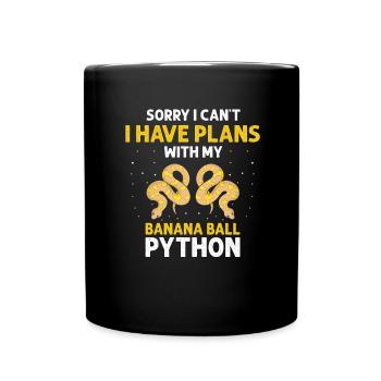 King python design for snake lovers - Full Colour Mug - black - Front