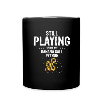 King python design for snake lovers - Full Colour Mug - black - Front
