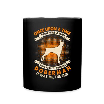 Es War Einmal - Dobermann - Tasse einfarbig - Schwarz - Vorne
