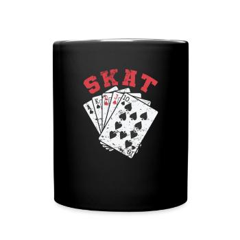 Skat Kartenspiel Spielkarten Reizen Buben - Tasse einfarbig - Schwarz - Vorne