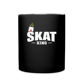 Skat King Kartenspiel Reizen Spielkarten - Tasse einfarbig - Schwarz - Vorne