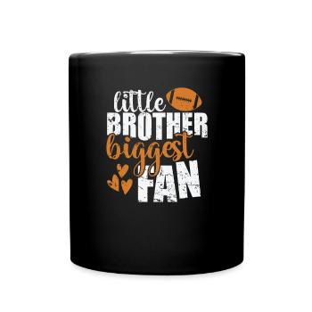 little Brother biggest Fan Amerika Sport - Tasse einfarbig - Schwarz - Vorne