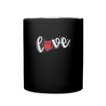 Love with a heart from Football America - Full Colour Mug - black - Front