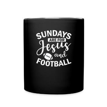 Sundays are for Jesus and Football Amerika - Tasse einfarbig - Schwarz - Vorne
