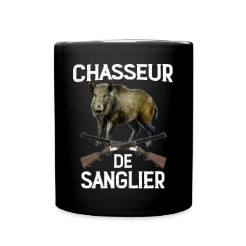 Chasseur De Sanglier Cadeau Chasse - Mug uni - noir - Devant