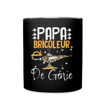 Papa Bricoleur De Génie - Mug uni - noir - Devant