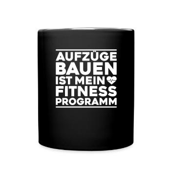 Aufzugsmonteur Aufzugsmechaniker Elevator Mechanic - Tasse einfarbig - Schwarz - Vorne