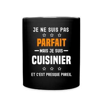 cuisinier pas parfait mais cuisinier métier - Mug uni - noir - Devant