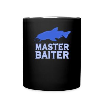 Master Baiter - Wels Catfish Angler Fischen Angeln - Tasse einfarbig - Schwarz - Vorne