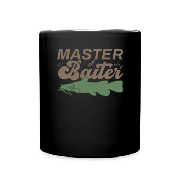 Master Baiter - Wels Catfish Angler Fischen Angeln - Tasse einfarbig - Schwarz - Vorne