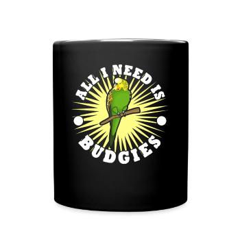 Perruche Perruche Budgerigar - Mug uni - noir - Devant