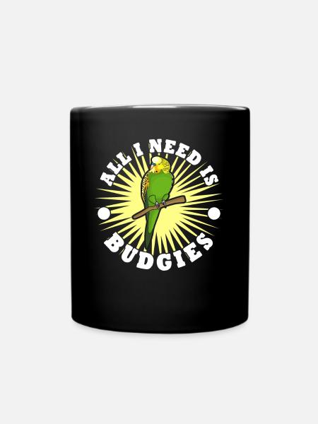 Budgie Budgie Budgerigar - Full Colour Mug - black