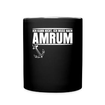 Amrum Urlaub - Tasse einfarbig - Schwarz - Vorne