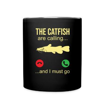 Catfish Telefonanruf - Wels Angler - Tasse einfarbig - Schwarz - Vorne