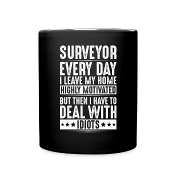 Vermessungstechniker Vermesser Arpenteur-géomètre - Mug uni - noir - Devant