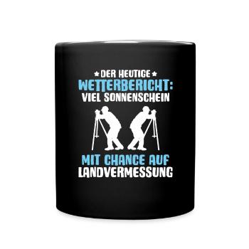 Vermessungstechniker Vermesser Land Surveyor - Tasse einfarbig - Schwarz - Vorne