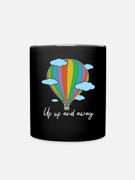 Up Up And Away Amateur de montgolfières Ballooning - Mug uni - noir