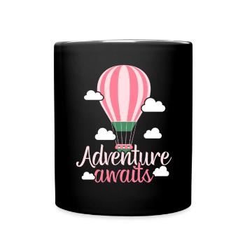 L’aventure attend Aerona, amateur de montgolfières - Mug uni - noir - Devant