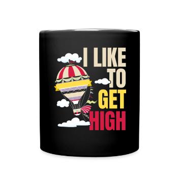 Je veux aller haut montgolfière amateur d’air air - Mug uni - noir - Devant