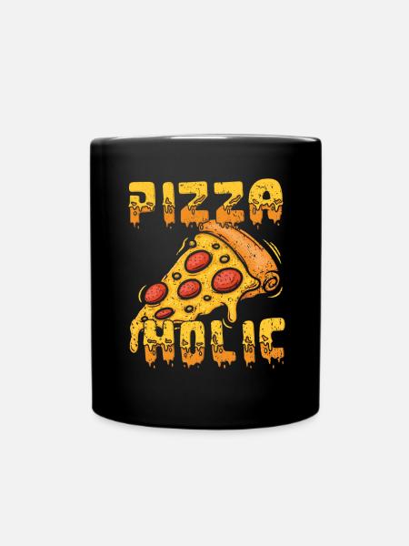 Pizzaholic Pizza lovers Italian food Piz - Full Colour Mug - black