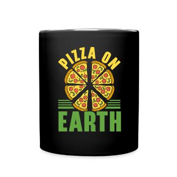 Pizza On Earth Pizza Lovers Italian Food - Full Colour Mug - black - Front