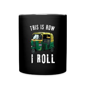 Tuk Tuk Rickshaw Italian Scooter Transporter - Full Colour Mug - black - Front