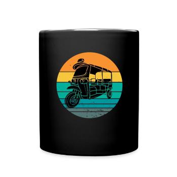 Tuk Tuk Rickshaw Italian Scooter Transporter - Tasse einfarbig - Schwarz - Vorne